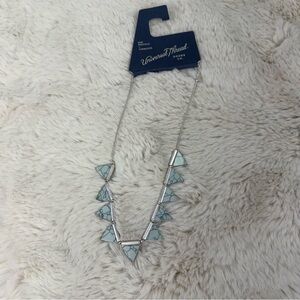 Universal Thread Silver and‎ Light Blue Geometric Necklace